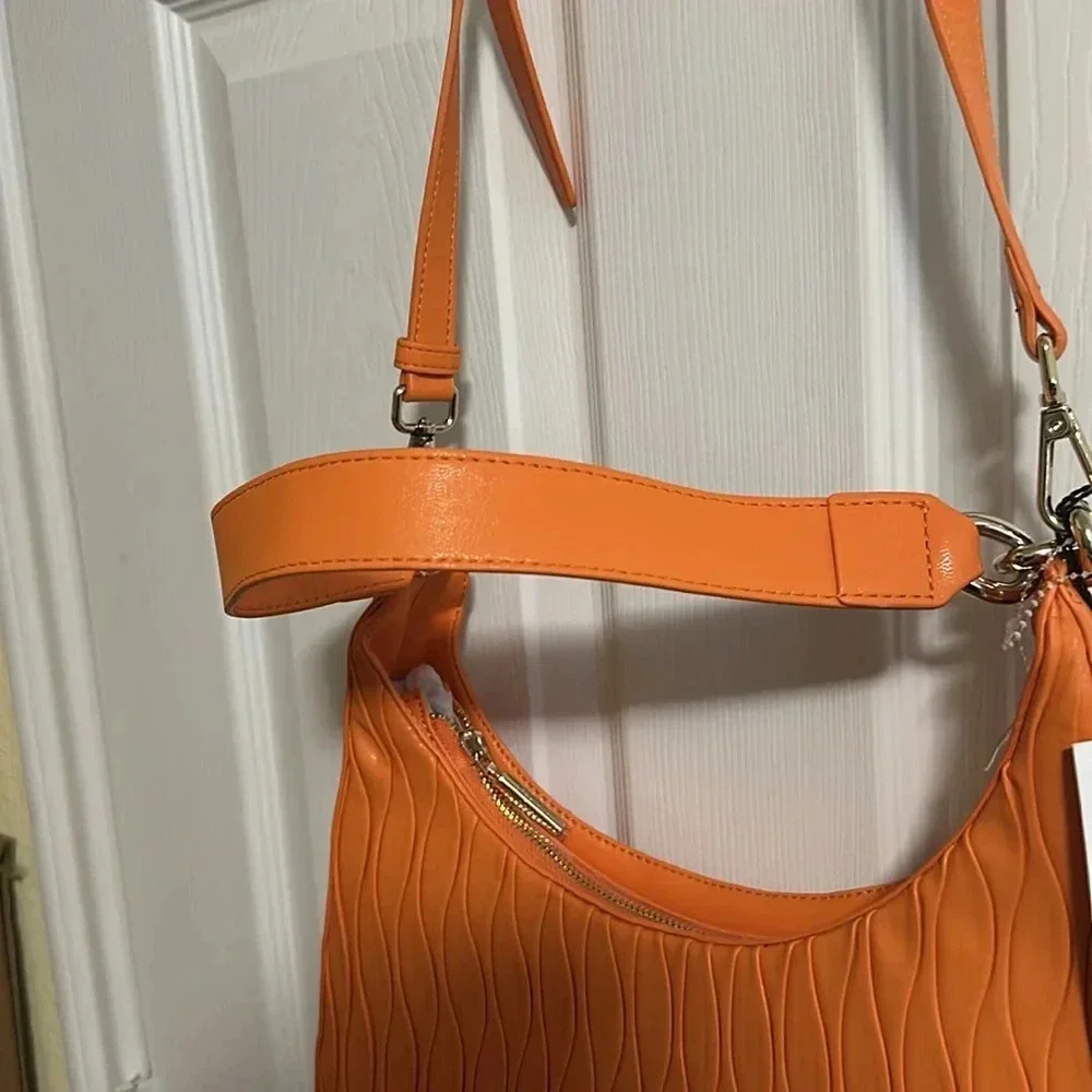 Jason Wu NWT Vegan Leather Shoulder Bag Persimon Orange Purse - Picture 4 of 8